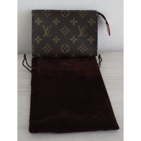 Louis Vuitton Monogram Small Poche Toilette Cosmetics Pouch w/Dust Bag - Picture 1 of 12